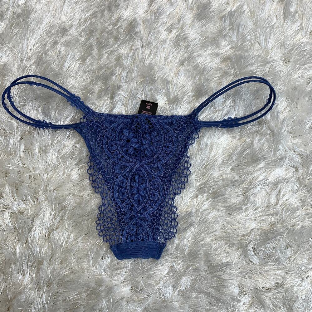 Victoria's Secret Blue Lace String Bikini Sz XS